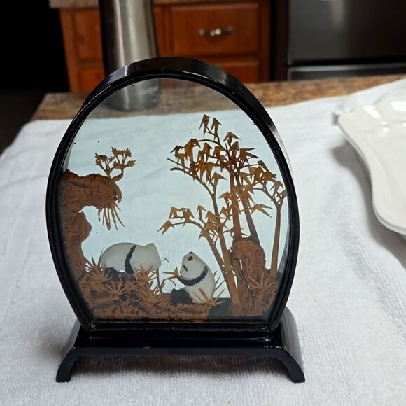 PANDA Bear Cork Art Diorama Peoples Republic China VTG 30s Hand Crafted Art 7" - Picture 3 of 10